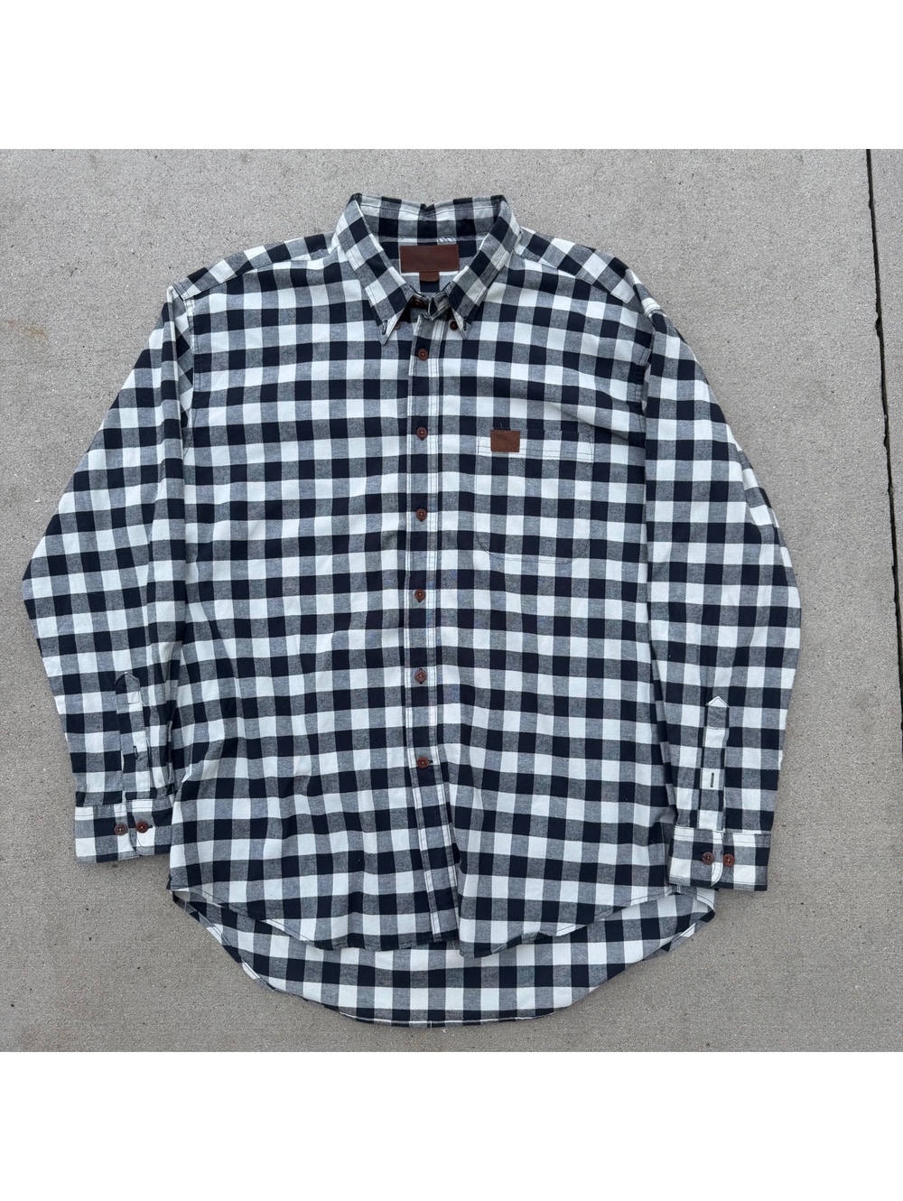 Bob Timberlake Dress Shirt Men Regular M Black White Check Casual